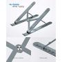 Nulaxy Laptop Stand, Portable Computer Laptop Mount, Aluminum Laptop Riser with 6 Levels Height Adjustment, Fully Collapsible, Supports up to 44lbs (A-Space Gray)