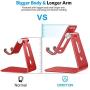 Cell Phone Stand, OMOTON Adjustable Aluminum Desktop Cellphone Tablet Stand Holder for Cellphones, iPhone and E-Readers (Red)