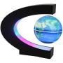 Magnetic Levitating Globe with LED Light, 3 C Shape Base Floating Globes, Rotating World Map, Cool Tech Gift for Men Father Boys, Birthday Gifts for Kids, Desk Gadget Decor in Office Home (Blue 2)