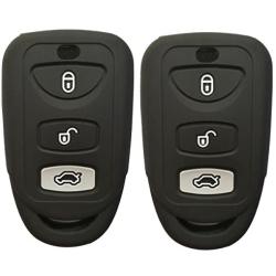 Coolbestda 2Pcs Silicone 3buttons Smart Key Fob Remote Skin Cover Protector Keyless Entry Case for Hyundai Elantra Genesis Sonata Kia Sorento Forte Optima Rondo Spectra