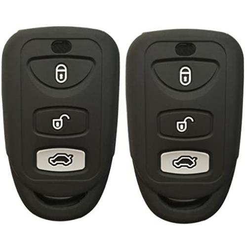 Coolbestda 2Pcs Silicone 3buttons Smart Key Fob Remote Skin Cover Protector Keyless Entry Case for Hyundai Elantra Genesis Sonata Kia Sorento Forte Optima Rondo Spectra