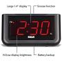 RCA Digital Alarm Clock - Large 1.4'' LED Display with Brightness Control and Repeating Snooze, AC Powered – Compact, Reliable, Easy to Use Black