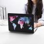 MacBook Air 13 inch Case A1369 A1466 Matte Rubberized Plastic Hard Shell Sleeve Cover World Map Pattern (Old Version 2010-2017) with Silicone Keyboard Cover Dust Brush (Map Pattern-Black)
