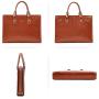 BOSTANTEN Genuine Leather Briefcase Vintage 15.6 inch Laptop Bag Business Shoulder Bag for Women & Men Brown