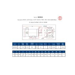 Hallmark Industries MD0502A DC Motor, 1/4 hp, 1800 RPM, 90VDC, 56C, TEFC, with Foot