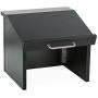 12.6''H Tabletop Portable Podium, Folding, Angled Surface with Lip, Hollow Storage Area (Black)