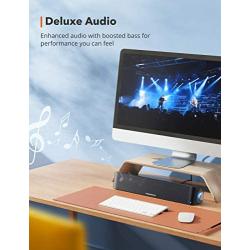 TaoTronics Computer Speaker, Bluetooth 5.0 Wireless PC Soundbar, Stereo USB Powered Sound Bar Speaker for Computer Laptop Smartphone Tablet Game Console, Aux Connection, Black