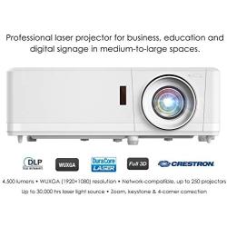 Optoma ZU406 WUXGA Professional Laser Projector | DuraCore Laser Light Source Up to 30,000 Hours | Crestron Compatible | 4K HDR Input | High Bright 4500 lumens |, White