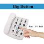 HePesTer P-02 Amplified Large Button Corded Phone for Senior Home Landline Telephone Wall Mountable Elderly Phones for Low Vision(White)
