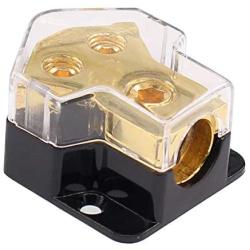 XtremeAmazing 0/2/4 Gauge in 4/8/10 Gauge Out Amp 2 Way Outputs Power Distribution Block Fuse Holder for Car Audio Splitter Pack of 2