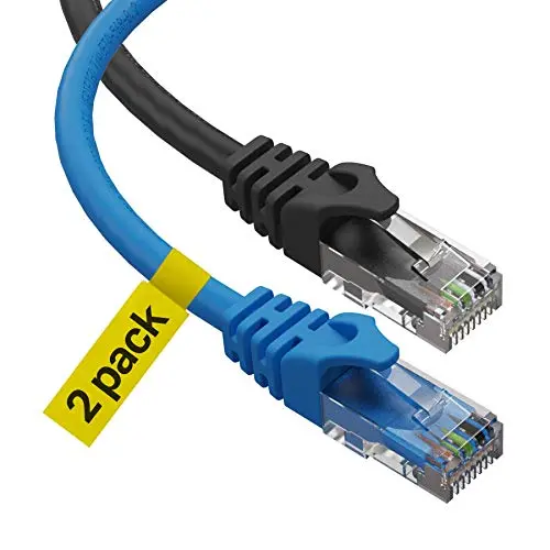 Cat6 Ethernet Cable, 3 Feet (2 Pack) LAN, utp (0.9 Meters) Cat 6, RJ45, Network, Patch, Internet Cable - (3 ft)