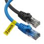 Cat6 Ethernet Cable, 3 Feet (2 Pack) LAN, utp (0.9 Meters) Cat 6, RJ45, Network, Patch, Internet Cable - (3 ft)