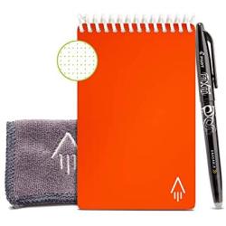 Rocketbook Smart Reusable Notebook - Dot-Grid Eco-Friendly Notebook with 1 Pilot Frixion Pen & 1 Microfiber Cloth Included - Beacon Orange Cover, Mini Size (3.5'' x 5.5'')