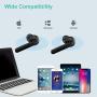 Wireless Earbuds, Willful Bluetooth Earbuds with Microphone, Stereo Sound, Clear Call, Touch Control, USB-C Charge, Bluetooth V5.0, Waterproof, Secure Fit, in-Ear Headphones Earphones (Black)