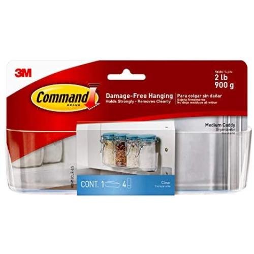 Command Clear Caddy, Medium, 1-Caddy, 4-Strips (HOM14CLR-ES)