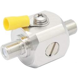 F Type Lightning Arrestor Female to Female Square 3GHz 75 ohm with 90V Gas Tube Discharge TV Surge Protector Surge Arrester