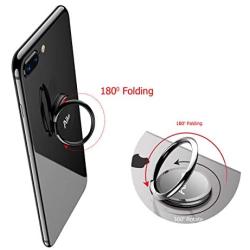 Ailun Phone Ring Stand Holder 2Pack Compatible with iPhone X 8 7 6 6s Plus Galaxy S9 S8 Plus S7 S7 Edge S6 S6 and More Universal 360°Rotation Cellphone Finger Ring Kickstand Grip Silver Black