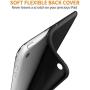 DTTO iPad Air 1st Edition Case, (NOT for iPad Air 2 and Air 3) Ultra Slim Lightweight Smart Trifold Stand with Flexible Soft TPU Back Cover [Auto Sleep/Wake], Black