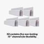 J Channel Desk Cable Organizer by SimpleCord – 5 White Raceway Channels - Cord Cover Management Kit for Desks, Offices, and Kitchens