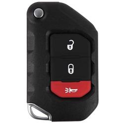 VOFONO 2+1 Buttons Flip Keyless Entry Remote Key Fob Compatible with Jeep Wrangler 2018-2020, Gladiator 2019-2020| Replacement for OHT1130261 68416782AA