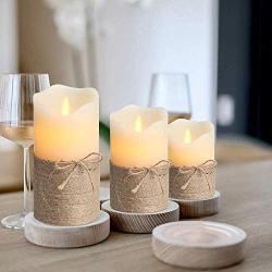 3 Pcs Creative LED Candle Lamp Simulation Flame Tea Light Remote Control Hemp Rope Electronic Candle Lamp for Restaurant Bar Hotel