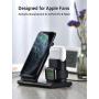 Seneo Wireless Charger, 3 in 1 Wireless Charging Station for Apple Watch, AirPods, Detachable and Magnetic Wireless Charging Stand for iPhone 11/11 Pro Max/X/XS/XR/Xs Max/8/8 Plus(with QC 3.0 Adapter)