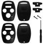 2 Pack Replacement Keyless Entry Key Fob Case Fits Honda 2003-2012 Accord/ 2006-2013 Civic EX/ 2009-2015 Pilot/ 2005-2006 CR-V Shell Remote Control Key Combo 4 Buttons Replacement Car Key Shell Casing