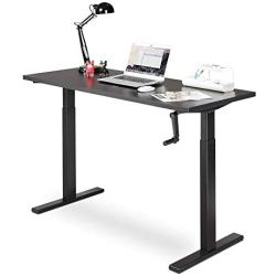 DEVAISE Adjustable Height Standing Desk, 47 inch Sit to Stand Up Desk Workstaion with Crank Handle for Office Home, Black