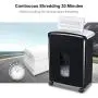 Bonsaii Updated 12-Sheet Micro Cut Paper Shredder with 30-Minute Continuous Running Time, Credit Card Shredders for Office with Pullout Basket, Black(C221-B)