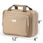 Large Hanging Travel Toiletry Cosmetic Bag for Men and Women by SAFARI (Tan) - Durable Waterproof Organizer with Clear Compartments and Detachable Pouch - The Perfect Gift