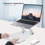 Nulaxy Laptop Stand, Ergonomic Height Angle Adjustable Computer Laptop Holder Compatible with MacBook, Air, Pro, Dell XPS, Samsung, Alienware All Laptops 11-17'', Supports Up to 44 Lbs-Silver