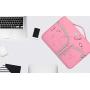 HESTECH Chromebook Case,11.6''-12.5 inch Water Repellent Polyester Protective Laptop Sleeve Bag Handle Front Pockets Acer/HP Stream/Samsung/Microsoft Surface Pro 7/3/4/5/6,Pink