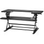 Halter Stand Up Desk Converter for Laptop, Dual Monitor and Laptop Riser Adjustable Standing Desk w/Cable Management & Keyboard Tray (Black)