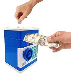 HeQiao Electronic Paper Money Banks Password Safe Digital Coin Bank (Blue)
