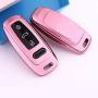 Royalfox(TM) 3 Buttons Soft TPU Smart keyless Remote Key Fob case Cover Shell for Audi New Smart Key,2019 Audi A6 A6L A7, 2018 2019 A8, (Pink)