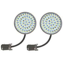 Eagle Lights Generation II Front LED Turn Signals with White Running Lights for Harley Davidson Motorcycles, 2-Inch Bullet Style Turn Signals
