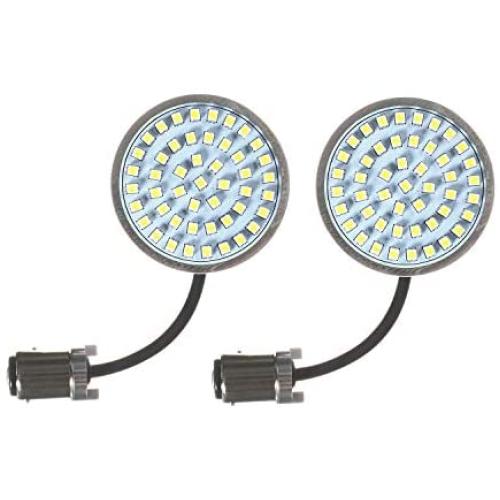 Eagle Lights Generation II Front LED Turn Signals with White Running Lights for Harley Davidson Motorcycles, 2-Inch Bullet Style Turn Signals