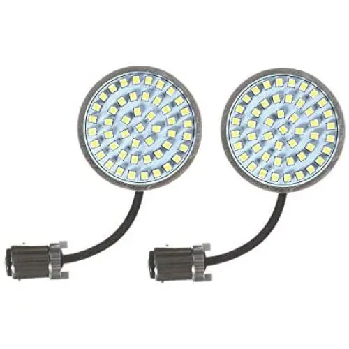 Eagle Lights Generation II Front LED Turn Signals with White Running Lights for Harley Davidson Motorcycles, 2-Inch Bullet Style Turn Signals