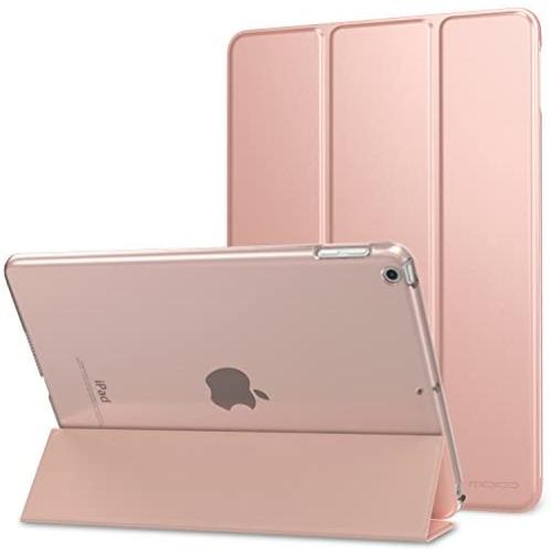 MoKo Case Fit 2018/2017 iPad 9.7 5th / 6th Generation - Slim Lightweight Smart Shell Stand Cover with Translucent Frosted Back Protector Fit iPad 9.7 Inch 2018/2017, Rose Gold(Auto Wake/Sleep)