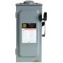 Square D by Schneider Electric D322NRB 60-Amp 240-Volt Three-Pole Outdoor General Duty Fusible Safety Switch with Neutral, Gray,Small