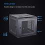 KENUCO Wall Mount Rack Cabinet Enclosure | Fully Assembled | Vented Door | Adjustable mounting Rails | Cold Rolled Steel | RACK-09 | (23.6 x 23.6, 12U)