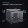 KENUCO Wall Mount Rack Cabinet Enclosure | Fully Assembled | Vented Door | Adjustable mounting Rails | Cold Rolled Steel | RACK-09 | (23.6 x 23.6, 12U) KENUCO Wall Mount Rack Cabinet Enclosure | Fully Assembled | Vented Door | Adjustable mounting Rails | Cold Rolled Steel | RACK-09 | (23.6 x 23.6, 12U)