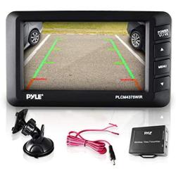 Wireless Rear View Backup Camera - Car Parking Rearview Monitor System and Reverse Safety w/Distance Scale Lines, Waterproof, Night Vision, 4.3” LCD Screen, Video Color Display for Vehicles - Pyle