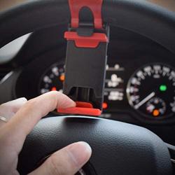 QINWIE Car car Steering Wheel Phone Clip, car Phone Holder - Navigation Bracket - for 75mm-55mm Width Electronic Products