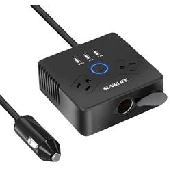 SUNGLIFE 150W Car Power Inverter, DC 12V to 110V AC Converter with 1 Socket Cigarette Lighter Adapter