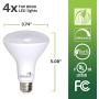 4 Pack BR30 Flood Light Bulbs Indoor Outdoor by Bioluz LED Instant ON DIMMABLE Soft White 3000K 65-95 Watt Replacement Using 11 Watts 92 CRI UL Listed 2016 JA8 High Efficacy Lighting