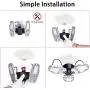 Aqonsie LED Garage Lights Bulb 6000LM Deformable Light 60W E26/E27 Ceiling lamp with 3 Adjustable Panels for Garage Workshop Warehouse Factory Supermarket Basement (Silver)