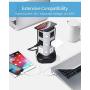 SUPERDANNY Surge Protector Tower with 10W Wireless Charger, Spin Power Strip Tower 13A Vertical Charging Station with 10 AC Outlets+4 USB Slots and 6.5ft Extension Cord for Home Office Garage, Grey