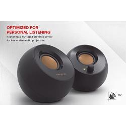 Creative Pebble 2.0 USB-Powered Desktop Speakers with Far-Field Drivers and Passive Radiators for PCs and Laptops (White)