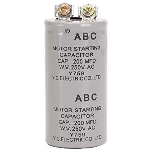 ICQUANZX 200UF CD60 Motor Start RunningMotor Capacitor, with Wire Lead 250V AC,for Start-Up of AC Motors with Frequency of 50Hz/60Hz Such as Air Conditioners, Compressors and Motors